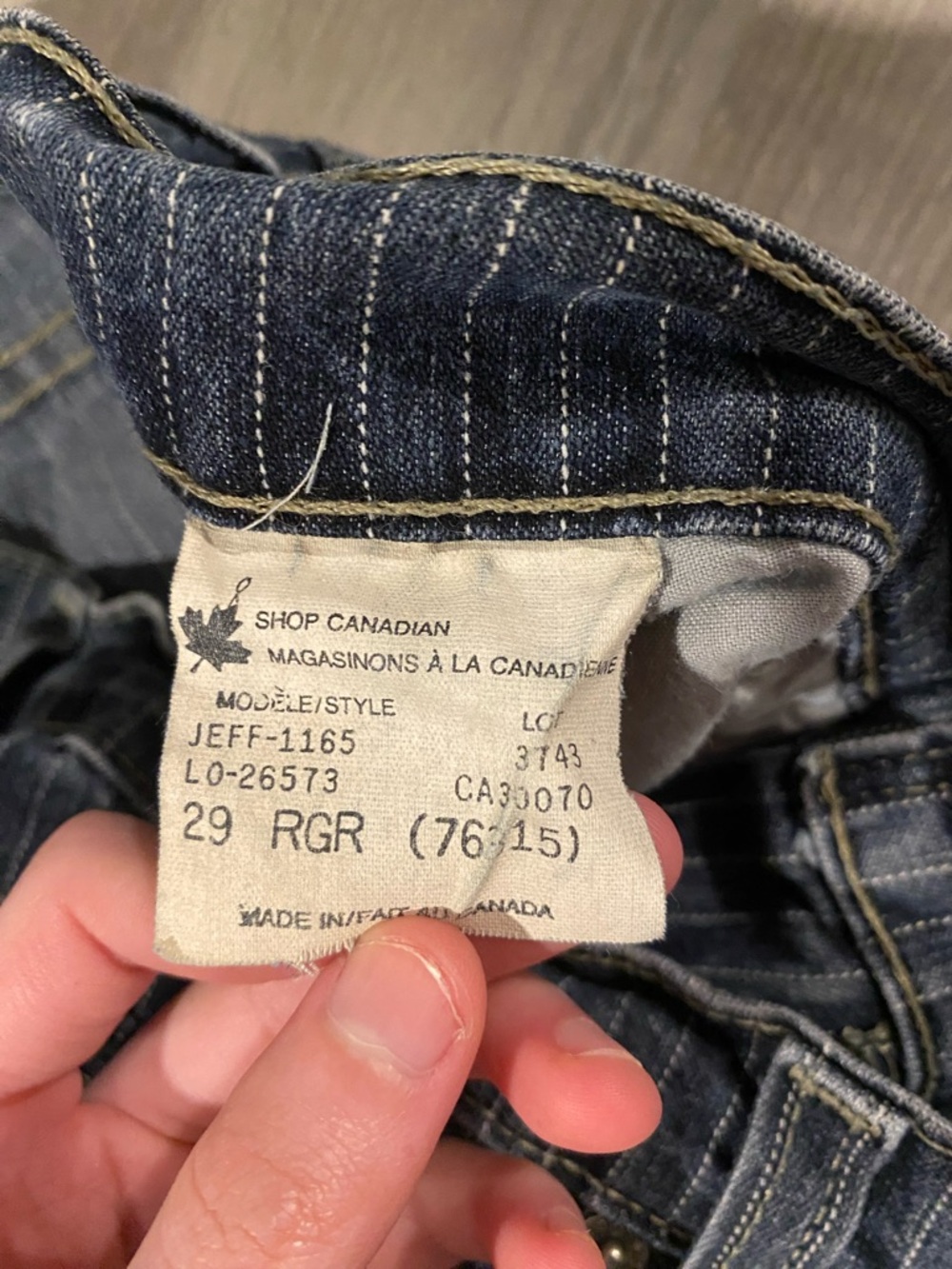 Men's Pinstripe Dark Blue Jeans - Picture 4 of 4